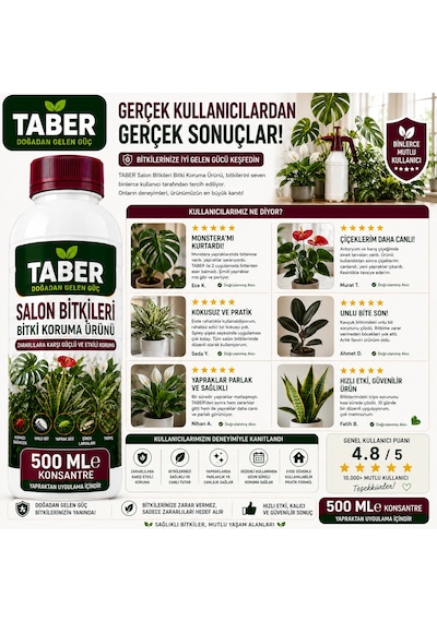 Taber Salon Bitkileri Bitki Bakım Ürünü 500 Ml Konsantre İç Mekân Bitkileri İçin Yapraktan Uygulama Diğer