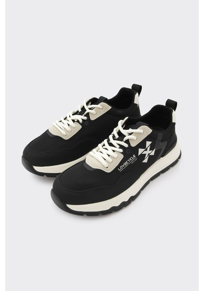Derinet Bağcıklı Erkek Sneaker Siyah Siyah