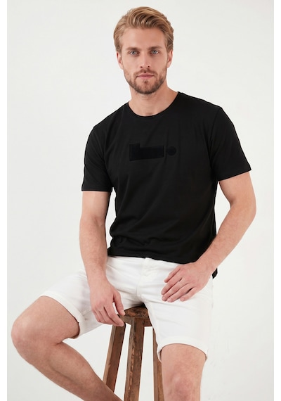 Buratti Pamuklu Regular Fit Baskılı Bisiklet Yaka T Shirt Erkek T Shirt 5904061 Siyah