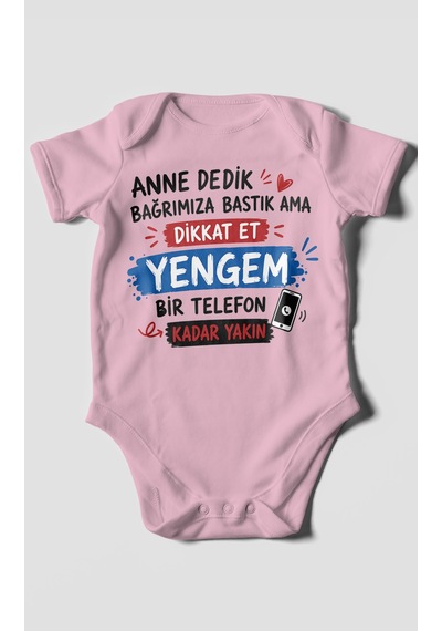 Morivokids Anneye Özel Kısa Kollu Bebek Body %100 Pamuk Zbn238-kk Koyu Pembe