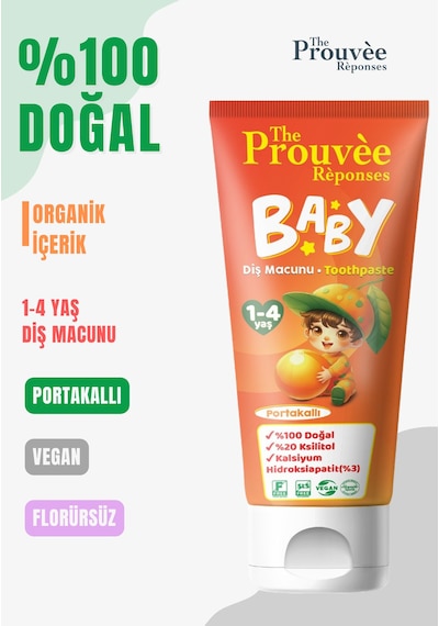 %100 Doğal Organik Bebek Ve Çocuk Diş Macunu 50 Ml Florürsüz Çürük Önleyici