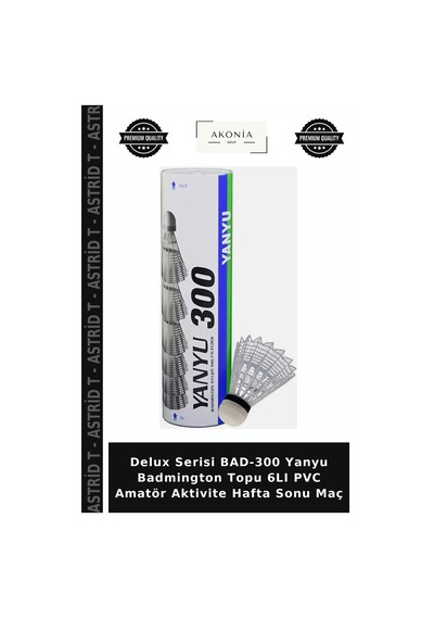 Delux Serisi Bad-300 Yanyu Badmington Topu 6lı Pvc Amatör Aktivite Hafta Sonu Maç