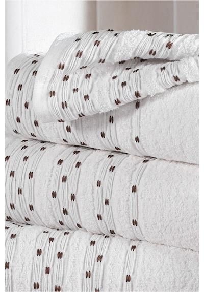 4'lü Aile Banyo Havlu Seti Hamam Takımı Pamuk 2 Adet 50x90 Ve 2 Adet 70x140 Havlu Beyaz