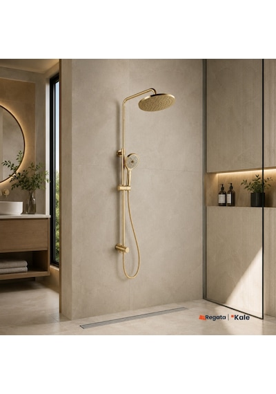 Kale Rain Yuvarlak Push Button Altın Duş Barı