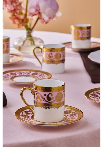 Karca Gülfem 6 Kişilik Kahve Fincan Takımı Pembe 90 Ml