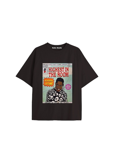 Kalic Studio Unisex Travis Scott Astroworld Tshirt Siyah-3