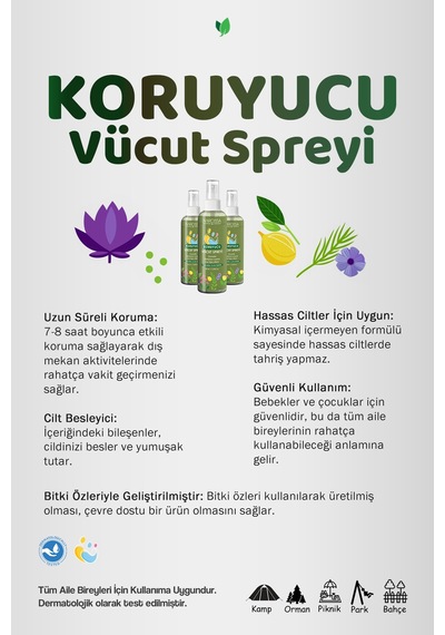 Sivrisinek Ve Kene Kovucu Vücut Spreyi 100ml - Tüm Gün Etki - 729463335