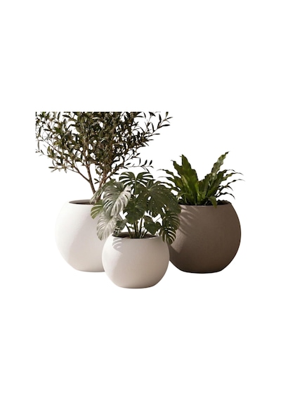 Tr Zevli Japandi Tarzı Modern Küre Saksı 3'lü Set - Su Sızdırmaz Dekoratif Salon Ve Balkon Saksısı Hediyelik Ç Diğer 50663307