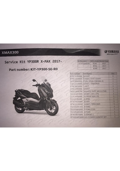 X-max 300/250 Bakım Kiti 20000 Km 2017-2022