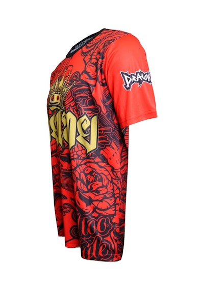 Dragondo Tx8598 Muaythai Tişört Dijital Baskılı Muay Thai Tişört Kırmızı Kırmızı