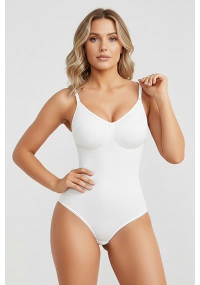 Mistirik Mamey Model Örme Kumaş Toparlayıcı Çıtçıtlı Body Beyaz Renk Zıbın 4