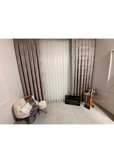 Nivemeshome İstanbul V-5304 1/3 Sık Pileli Fon Perde Apm Vizon