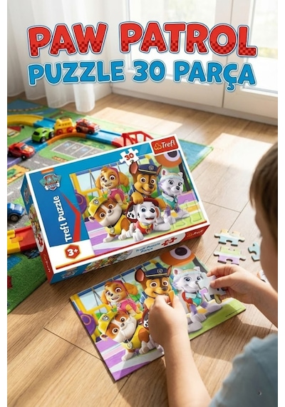 Trefl Paw Patrol Puzzle 30 Parça Lisanlı - Çocuk Eğitici Yapboz - 3+ Yaş 27x20 Cm