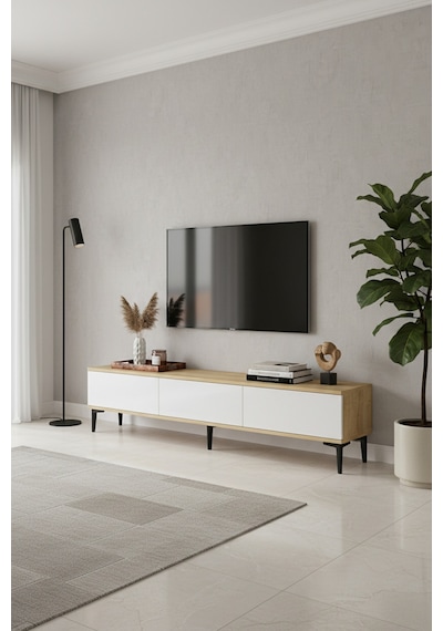 Tsa1899db Aplos Tv Stand, Tv Sehpası Safirmeşe-beyaz 180cm