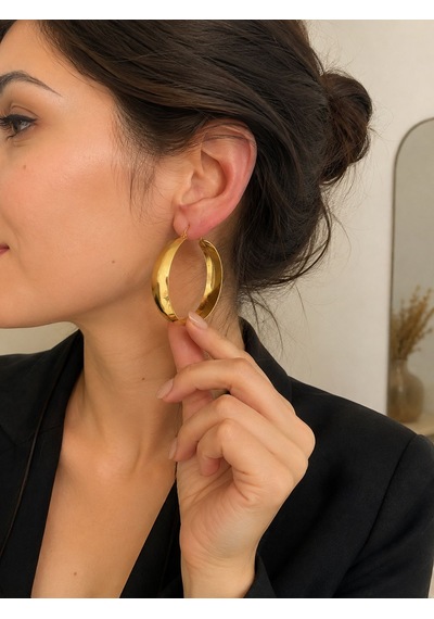 Halka Küpe Gold Çelik 47891308