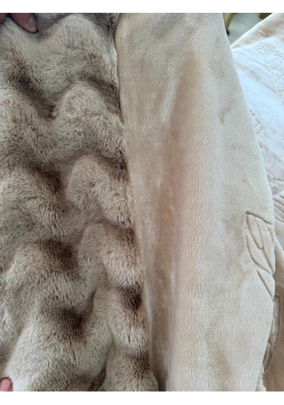 Aslan Bubble Çift Taraflı / Çift Katlı /çift Kişilik/ Lüx Battaniye/ 4,5 Kg / Modern / Şık / Çeyizlik Kahve
