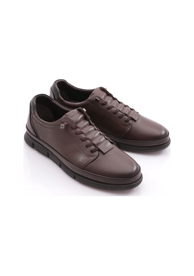 Dgn 9841 Erkek Kapali Bağcikli Sneaker Ayakkabi 9841-2505-R0728 Kahverengi - Siyah