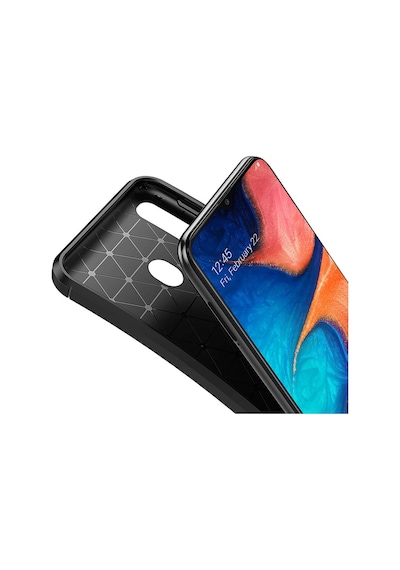 Samsung Uyumlu Galaxy M10S Kilif Karbon Tasarim Negro Silikon Kapak 405275602