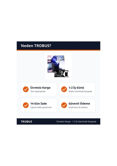 Trobus Oto Küllük Işıklı Kapaklı Bardaklık Silikon Tabanlı Siyah