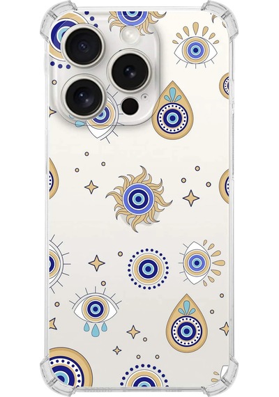 Printify Apple Uyumlu iPhone 15 Pro Devil Eye 5 Şeffaf Köşe Ve Kamera Korumalı Korumalı Antişok Kılıf 0166e