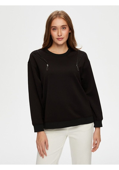 Faik Sönmez Kadın Sweatshirt Uw26swt008 Siyah