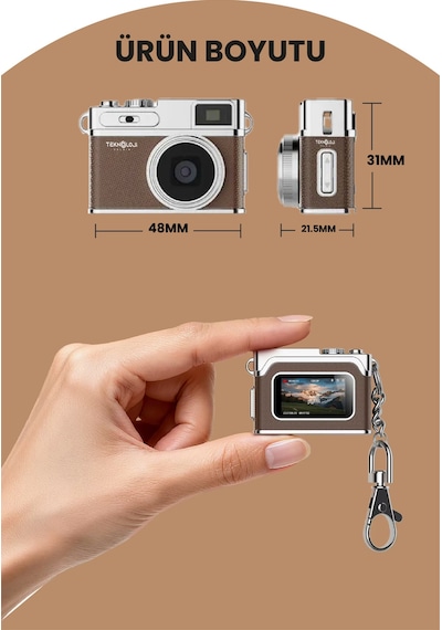 Teknoloji Gelsin Mini 1080P Ekranlı Dijital Anahtarlık Vlog Kamerası