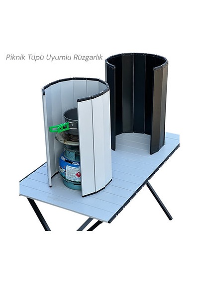 Piknik Tüpü Kamp Rüzgarlığı Alüminyum Xl Sekoutdoor Açık Gri