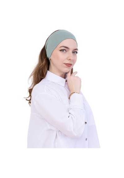 Modish Group Kadın Tesettür Bandana Penye Kaymaz Hazır Şal Eşarp Altı Bone Rahat Kullanım Açık Yeşil