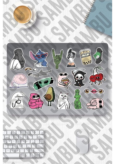 Internet Temalı Sticker Etiket Seti 2 - Meme Sticker - Laptop Notebook Telefon