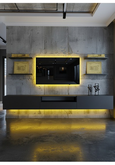 Resital Duvara Monte Ledli 270 Cm Tv Ünitesi Duvar Raflı - Ll6034 Antrasit Resital Duvara Monte Ledli 270 Cm Tv Ünitesi Duvar Raflı - Ll6034 Antrasit