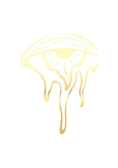 Akan Göz Araba Sticker 17x17 Cm Gold