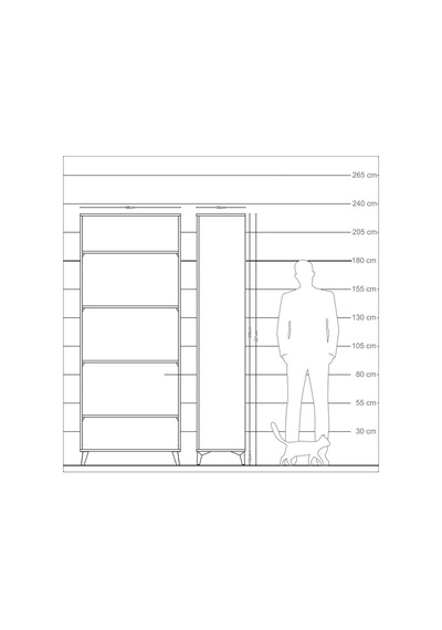 Arges Dolap 4 Raflı 88x30x221 Aytaşı-antrasit Aytası