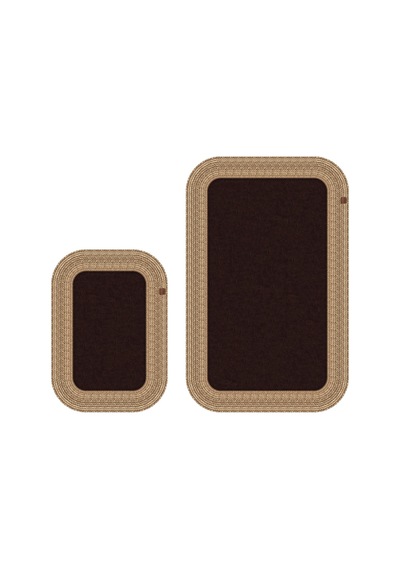 Banyo Paspası Takımı 70x110+50x70 Cm Düz Acı Kahve & Hasır