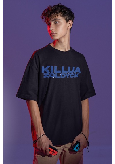 Sevbano Killua Zoldyck Sırt Baskılı Unisex Oversize Anime Tişört Siyah