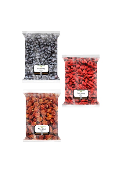 3x170 Gr. Gojiberry Blueberry Altın Çilek Goldberry Goji Berry 170'şer Gram 3 Paket Diğer