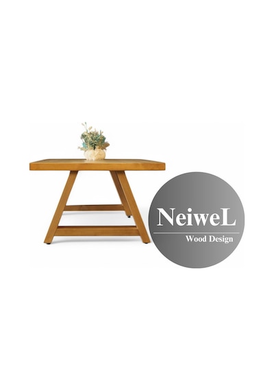 Neiwel Bies Doğal Ahşap Sehpa-70-140 Açık Ceviz