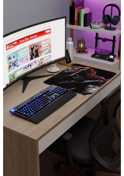 Berserk Kaymaz Dikişli Kauçuk Oyuncu Mousepad V4 - 48x40 Xl Gaming Mouse Pad Fare Altlığı