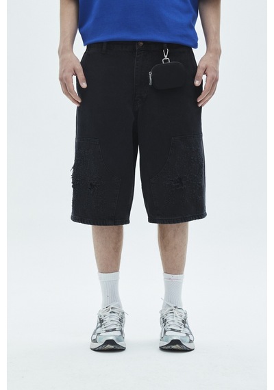Vamos Oversize Bermuda Denim Şort 40-224 Siyah