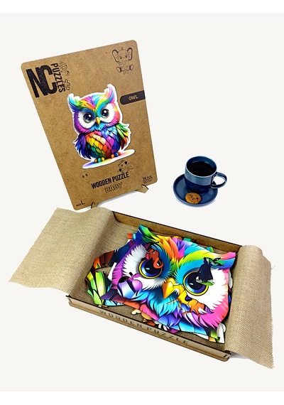Ncpuzzles Owl Baykus , 14 Parça Ahşap Puzzle, Bul Tak