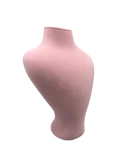 Yerli Üretim Zeus Model Süet Kumaş Pembe Renk 29/ 22 Cm Takım Kolye Sergileme Mankeni Çok Renkli