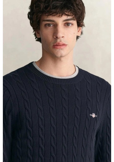 Gant Erkek Lacivert Regular Fit Bisiklet Yaka Örgü Kazak-24727 Gant Erkek Lacivert Regular Fit Bisiklet Yaka Örgü Kazak-24727