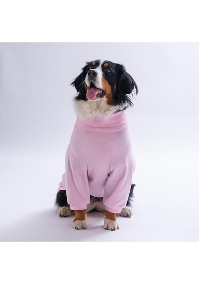 Pembe Teddywood Orta-büyük Irk İçin Ayıcık Nakışlı Esnek Sıcak Tutan Köpek Sweati Köpek Kıyafeti