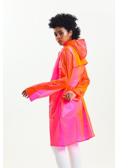 Glow Collection Neon Pembe Kadın Yağmurluk - Çantası İle 001