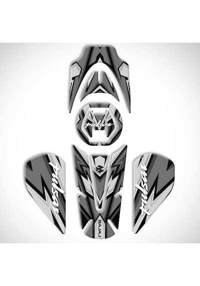 Bajaj Pulsar Ns 200 2011-2020 Uyumlu Tank Pad Set Gri