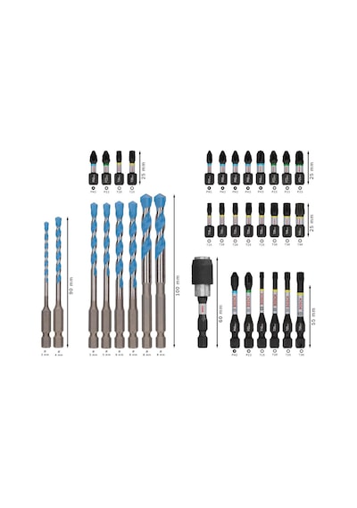 Bosch Pro 35 Parça Çok Amaçlı Matkap Ucu-bits Uç Seti 2608522518
