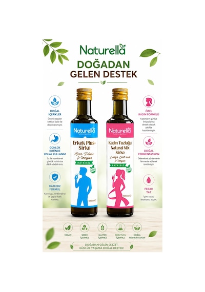 Naturella Kadın Tuzluğu Natural Mix Sirke X Man Plus Sirke 2'li Set