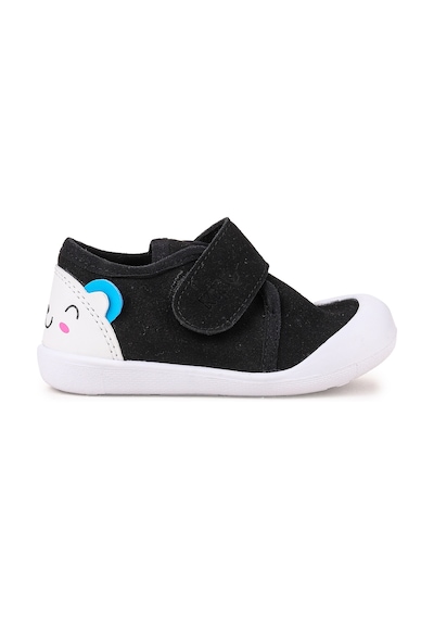 Kiko Kids Catly Cırtlı Erkek Bebek İlk Adım Panduf Ayakkabı Siyah