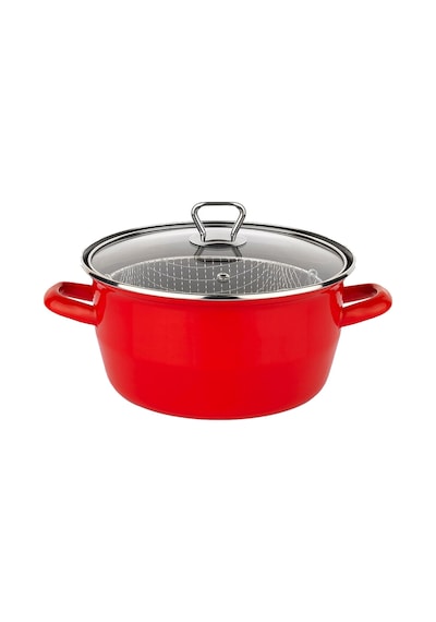 Schafer Fry Çıtır Kızartma Tencere 3 Parça 22 CM Kırmızı