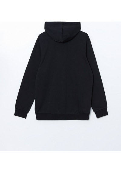 Lcwaıkıkı Basic Siyah Kapüşonlu Uzun Kollu Erkek Fermuarlı Sweatshirt