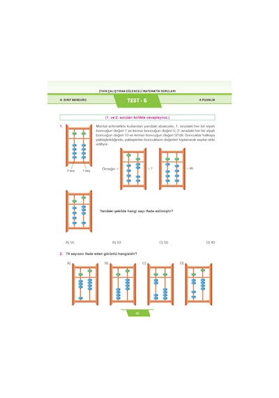 4. Sınıf Zihin Çalıştıran Eğlenceli Kanguru Matematik Soruları